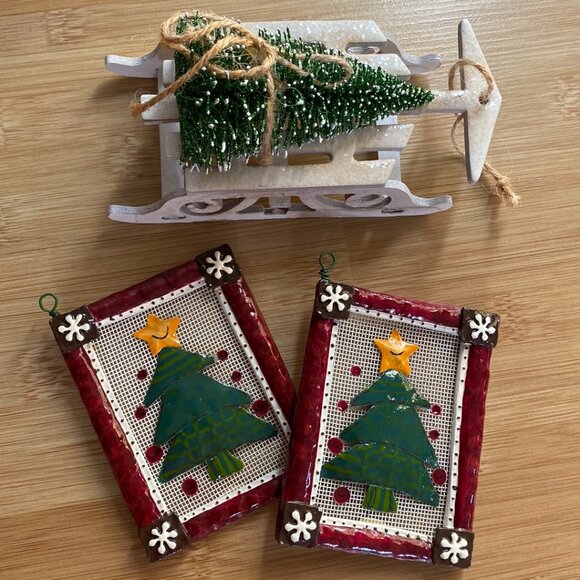 Three Ornaments w/Trees - Picture 1 of 9